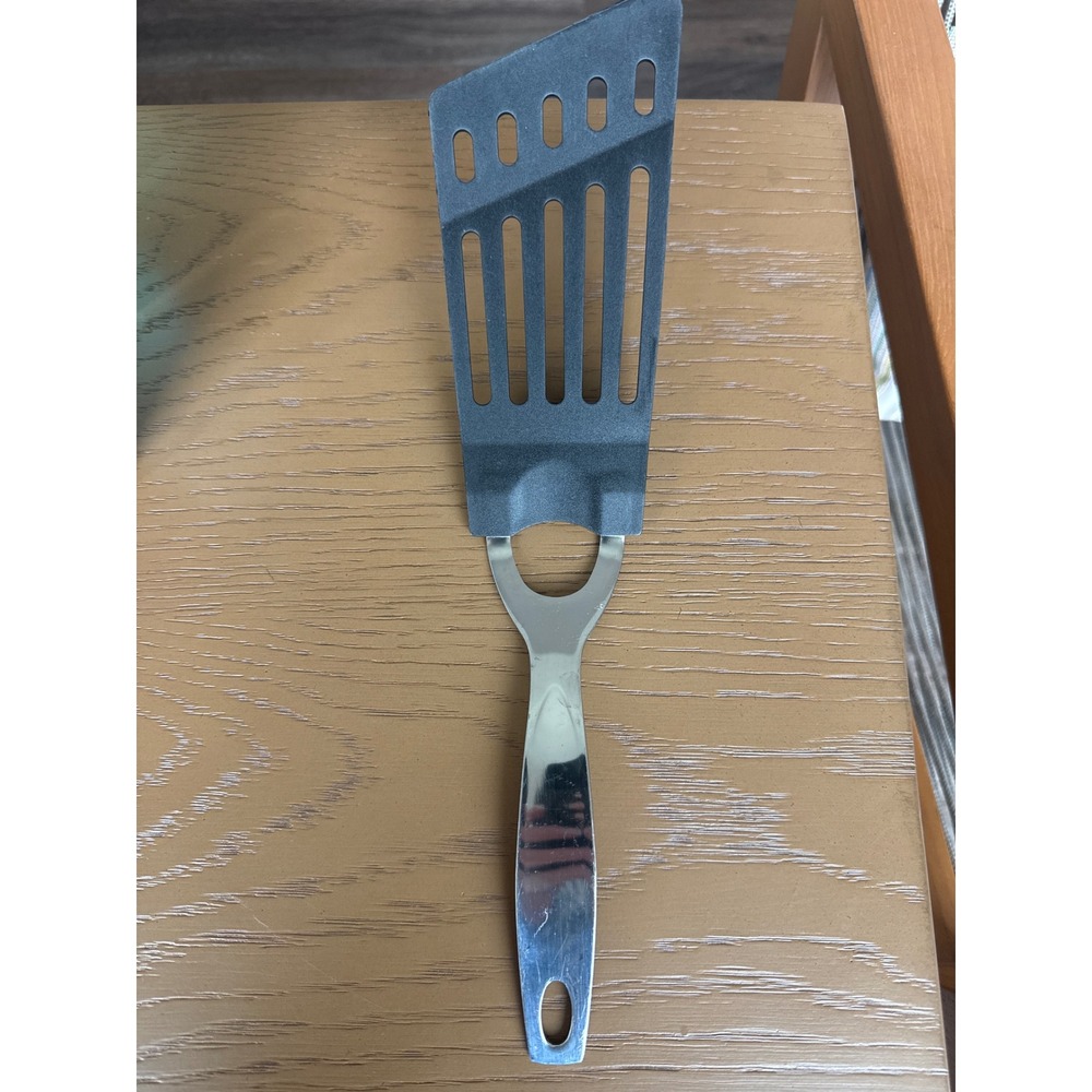 Oneida Slotted Spatula Stainless Steel Handle Black Nylon Head Kitchen Turner